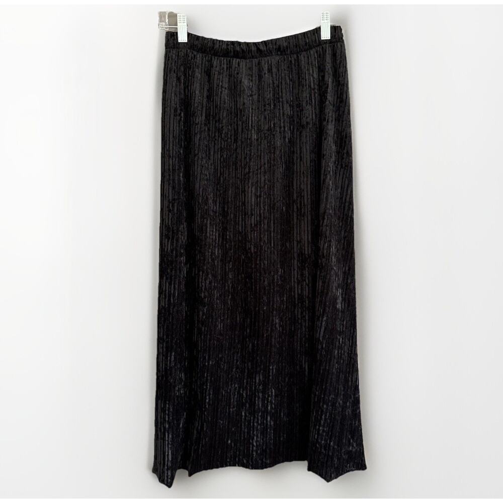 Vintage Stella‎ Crushed Velvet Skirt Black Whimsigoth Y2K 90s Witchy Women's M